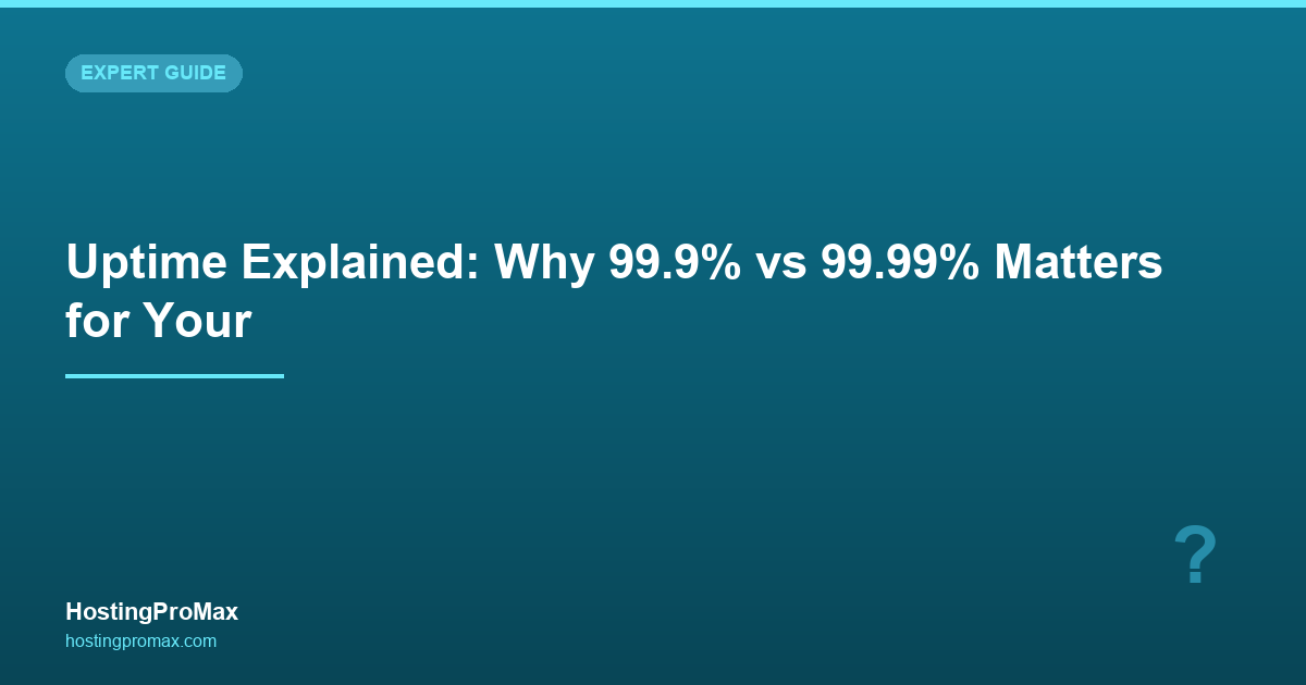 Uptime Explained: Why 99.9% vs 99.99% Matters for Your Website